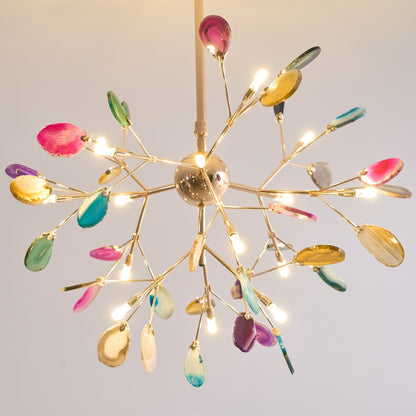 Calliste Natural Agate Rose Gold Branch Chandelier