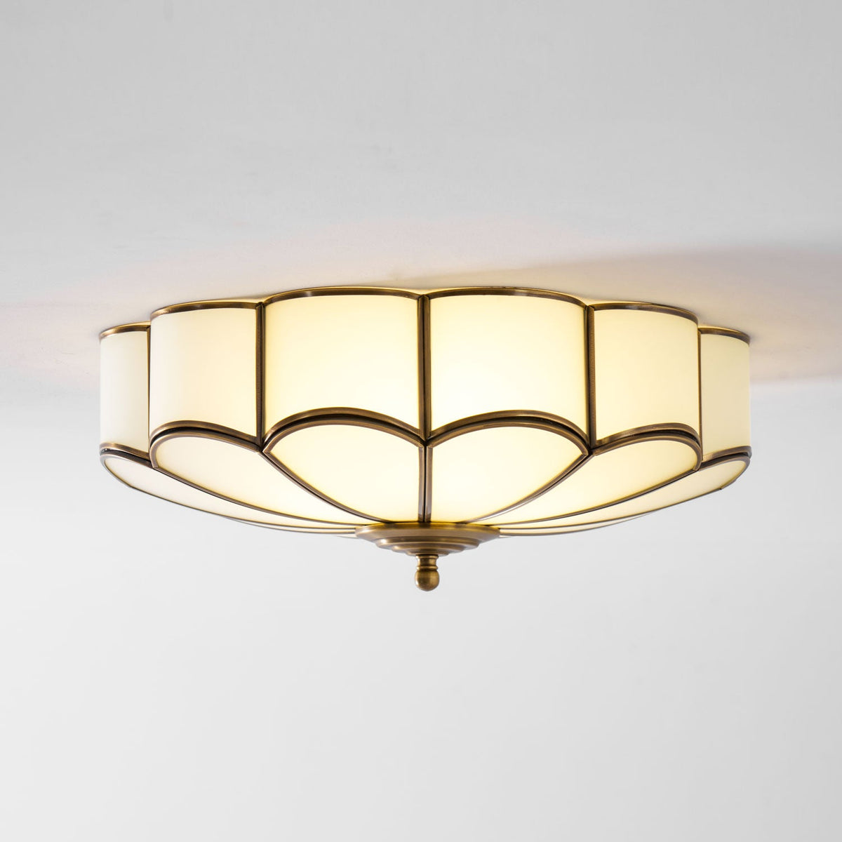 Blossa Brass Flower Glass Ceiling Light