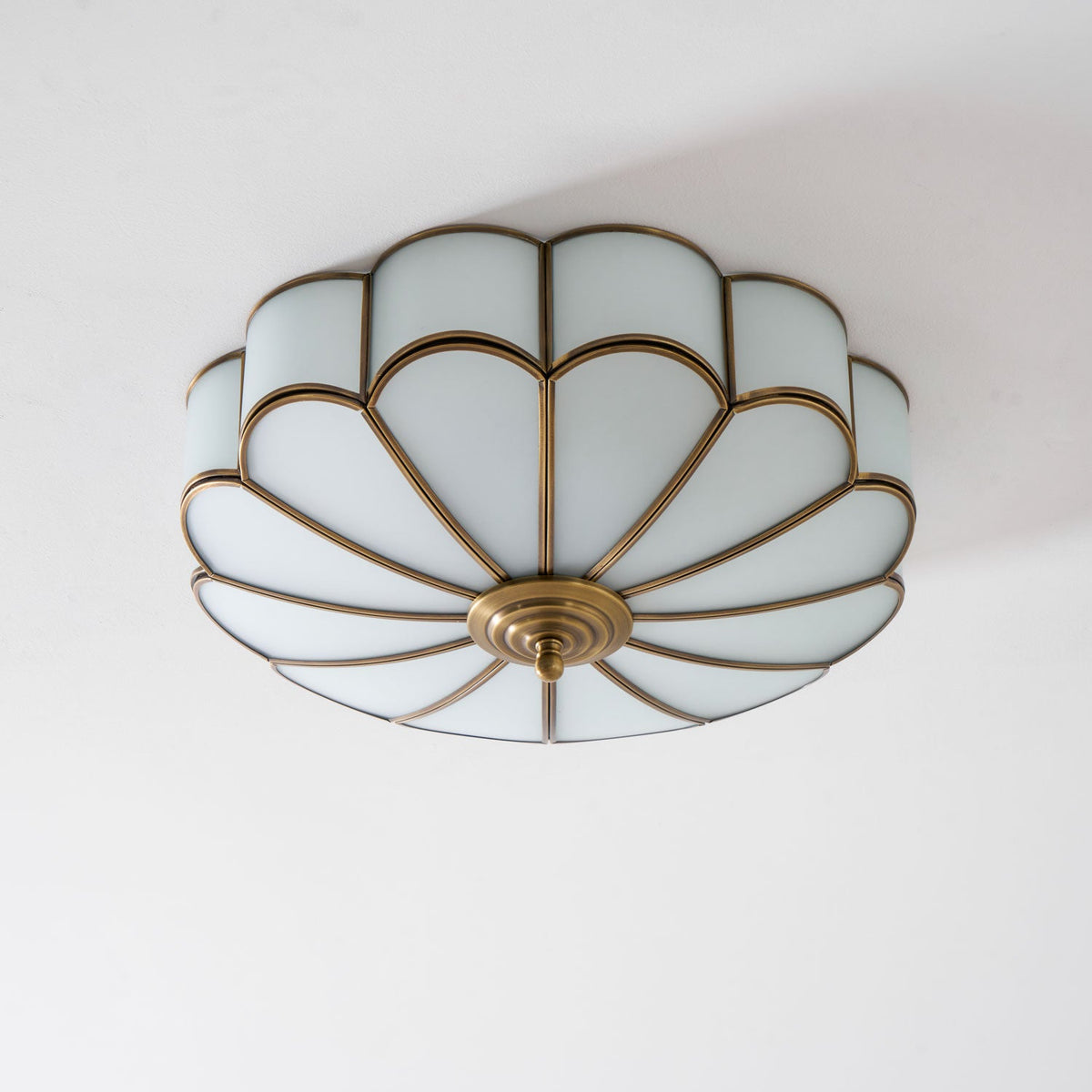 Blossa Brass Flower Glass Ceiling Light