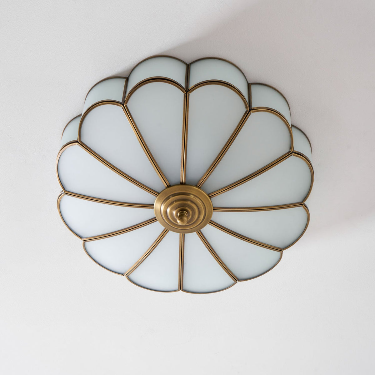 Blossa Brass Flower Glass Ceiling Light