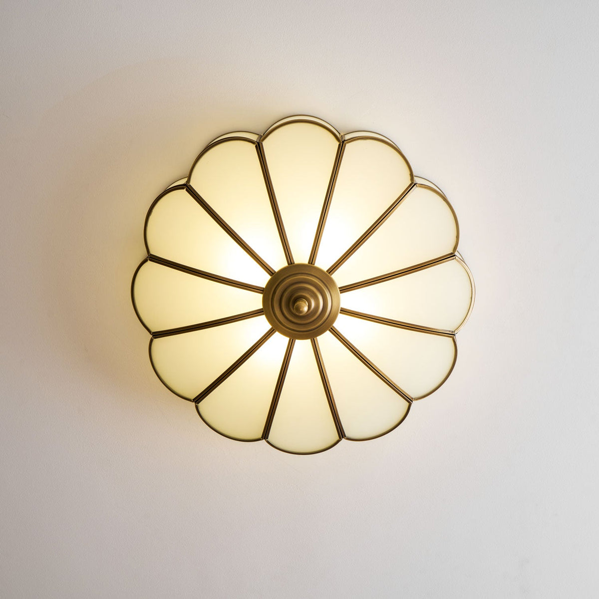 Blossa Brass Flower Glass Ceiling Light