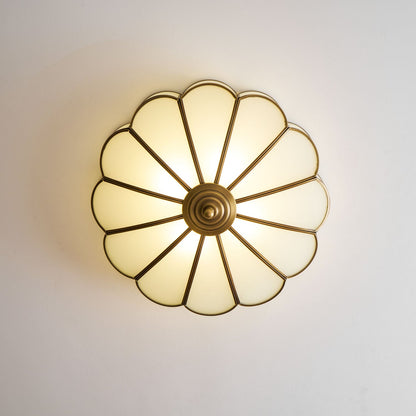 Blossa Brass Flower Glass Ceiling Light