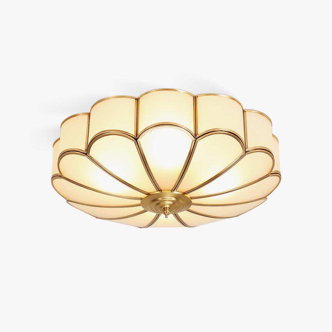Blossa Brass Flower Glass Ceiling Light