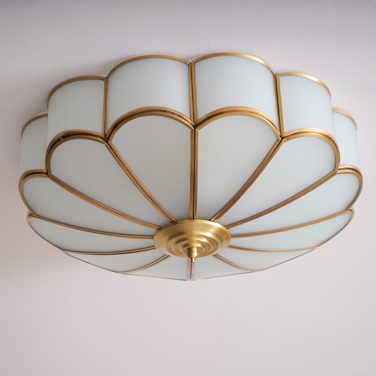 Blossa Brass Flower Glass Ceiling Light