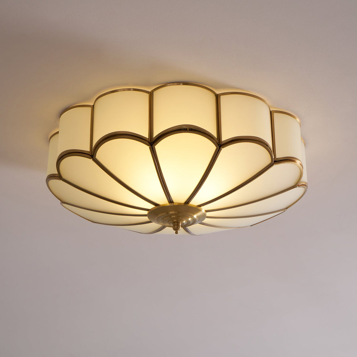 Blossa Brass Flower Glass Ceiling Light