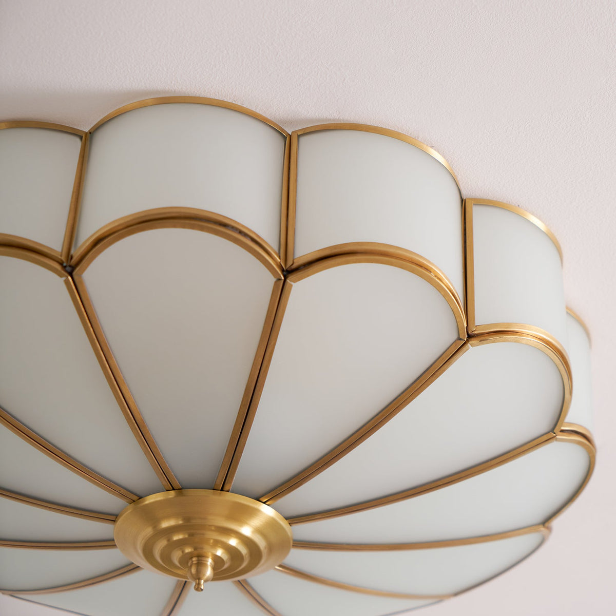 Blossa Brass Flower Glass Ceiling Light