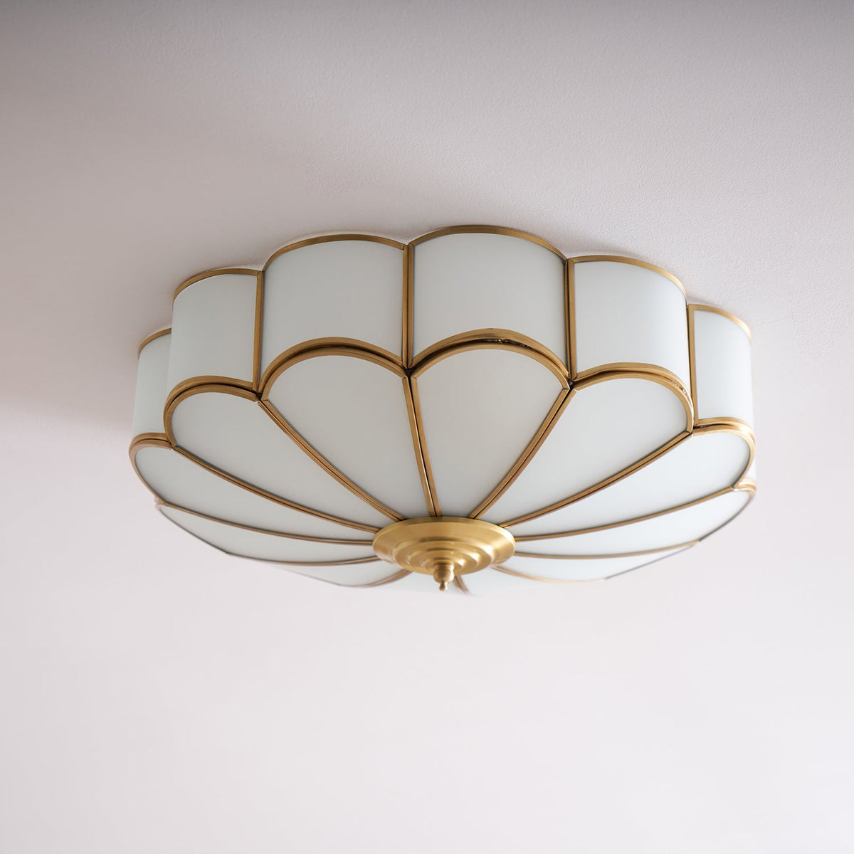 Blossa Brass Flower Glass Ceiling Light