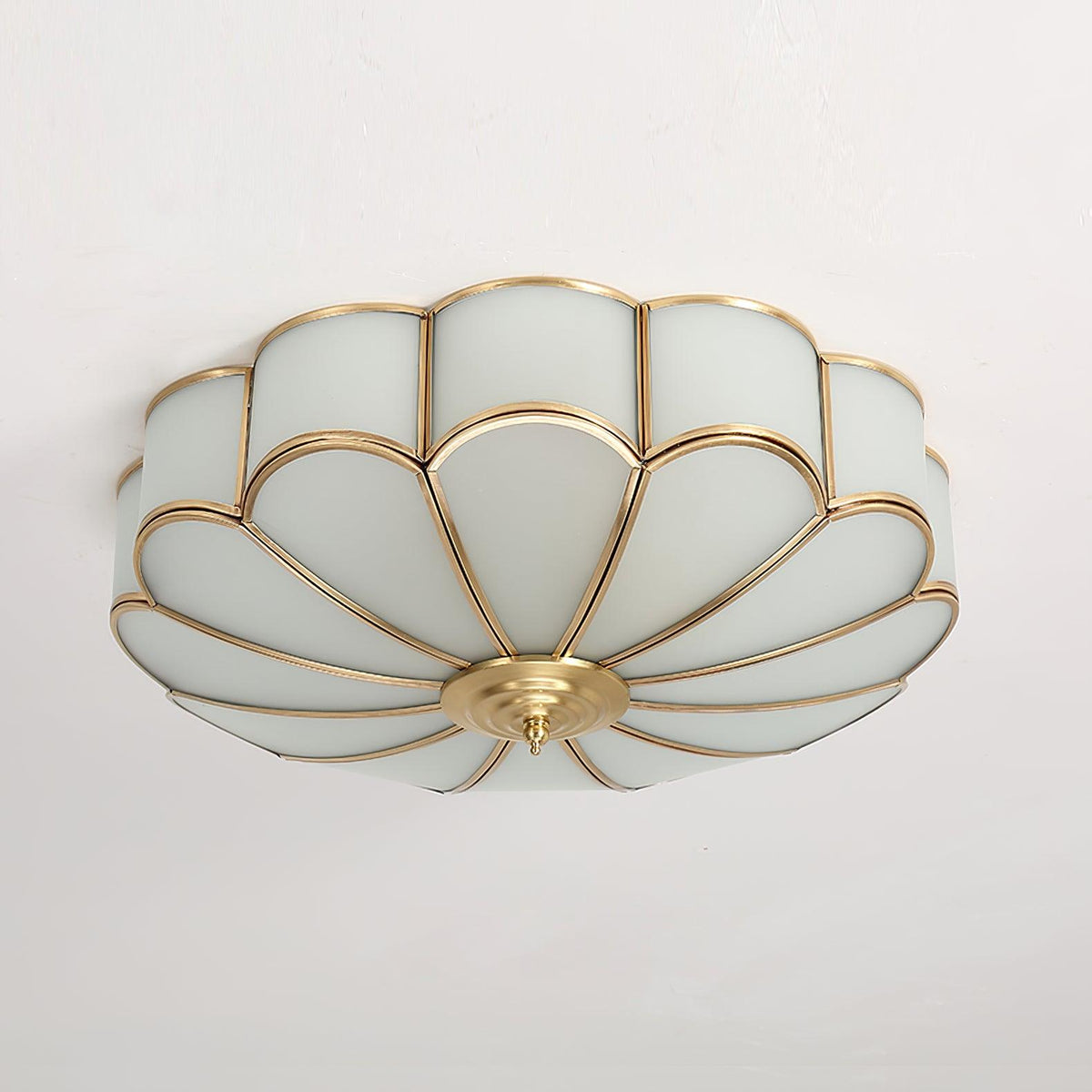 Blossa Brass Flower Glass Ceiling Light