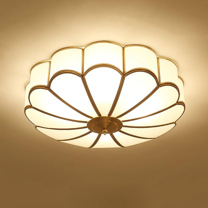 Blossa Brass Flower Glass Ceiling Light