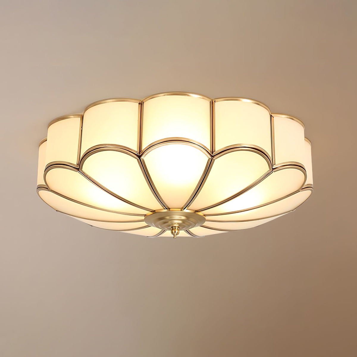 Blossa Brass Flower Glass Ceiling Light