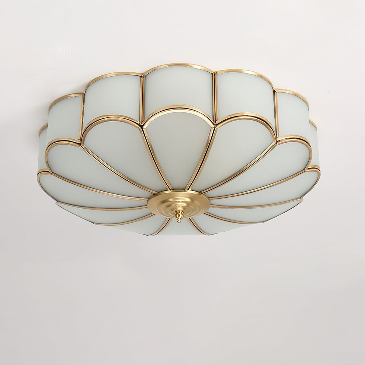 Blossa Brass Flower Glass Ceiling Light