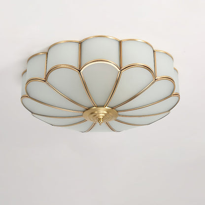 Blossa Brass Flower Glass Ceiling Light