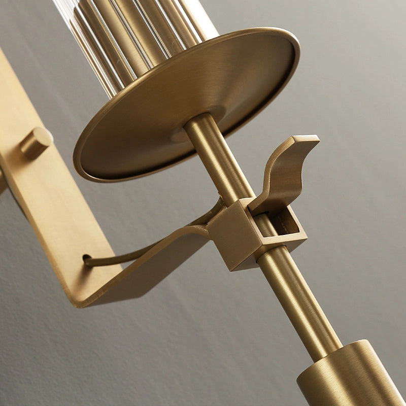 Odalys Brass Ribbed Glass Wall Sconce