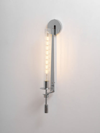 Odalys Brass Ribbed Glass Wall Sconce