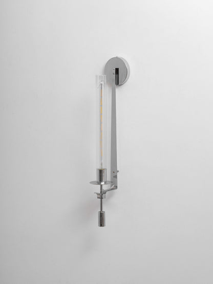 Odalys Brass Ribbed Glass Wall Sconce