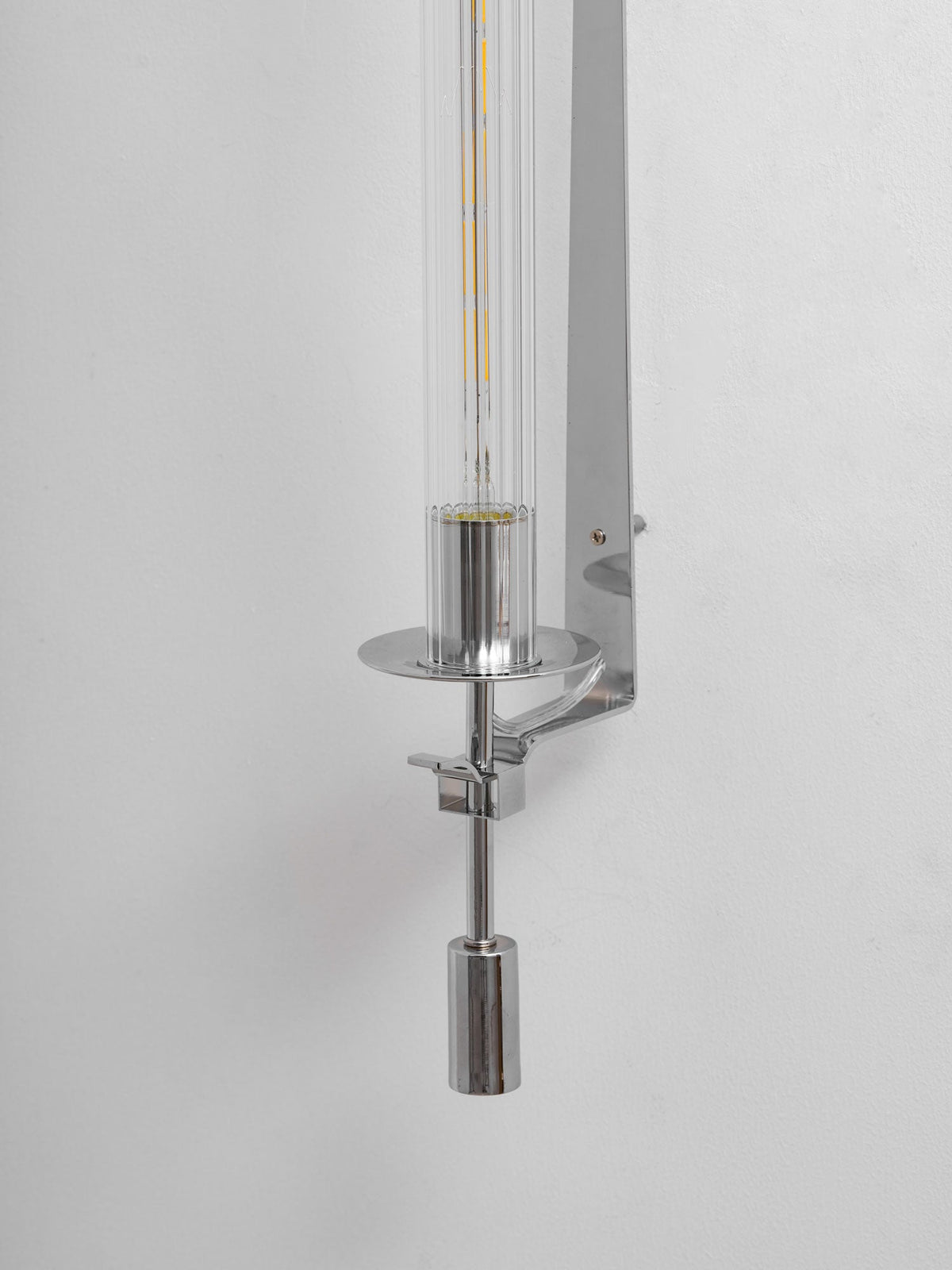 Odalys Brass Ribbed Glass Wall Sconce