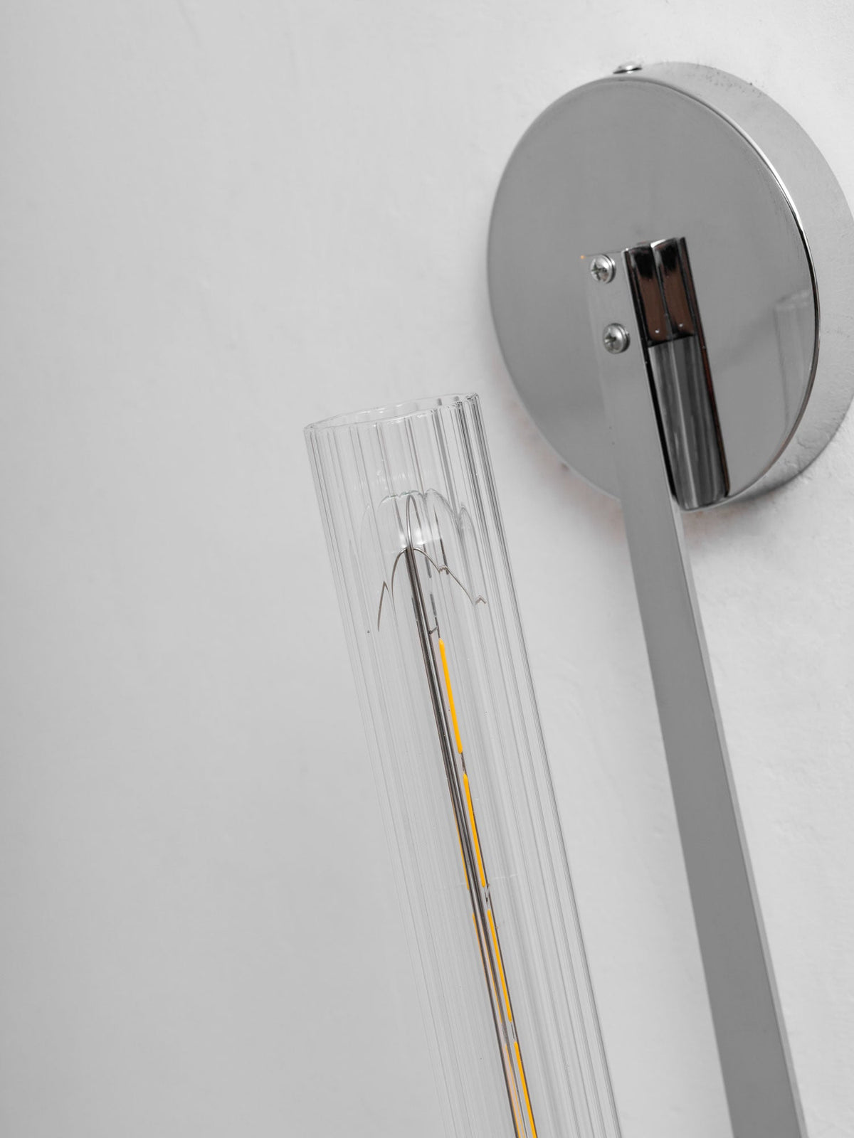 Odalys Brass Ribbed Glass Wall Sconce