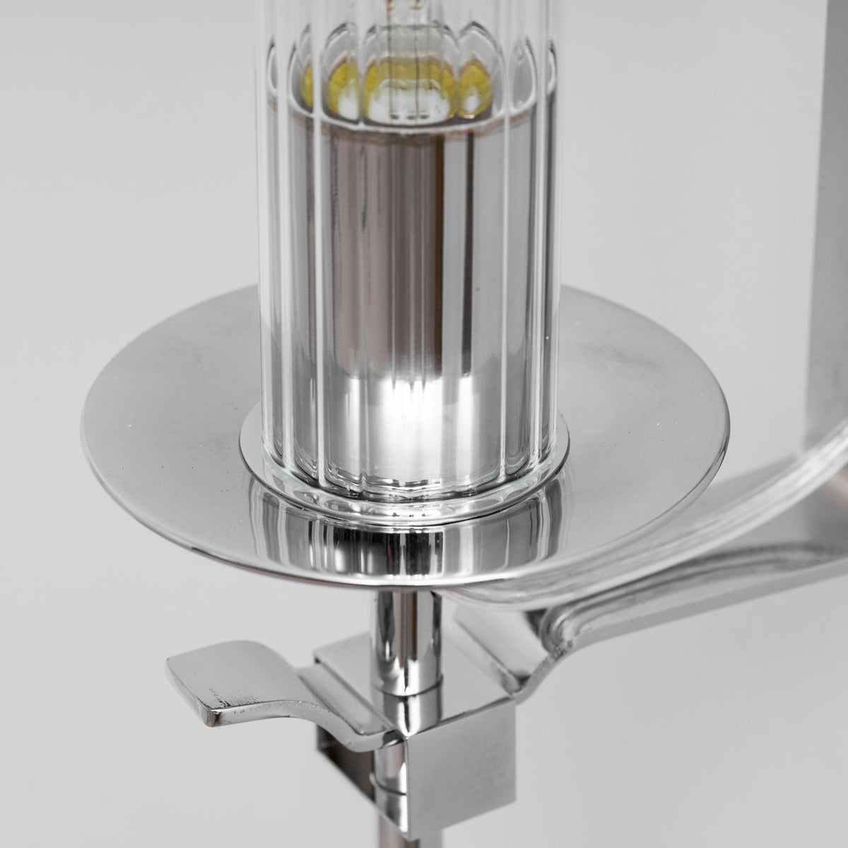 Odalys Brass Ribbed Glass Wall Sconce