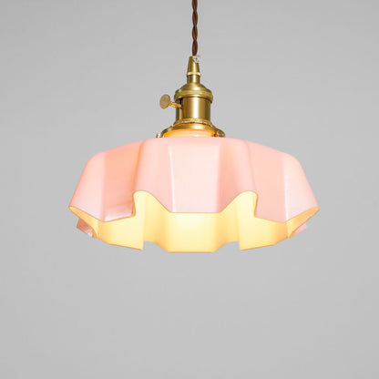 Hyacinth Pleated Glass Pendant Light