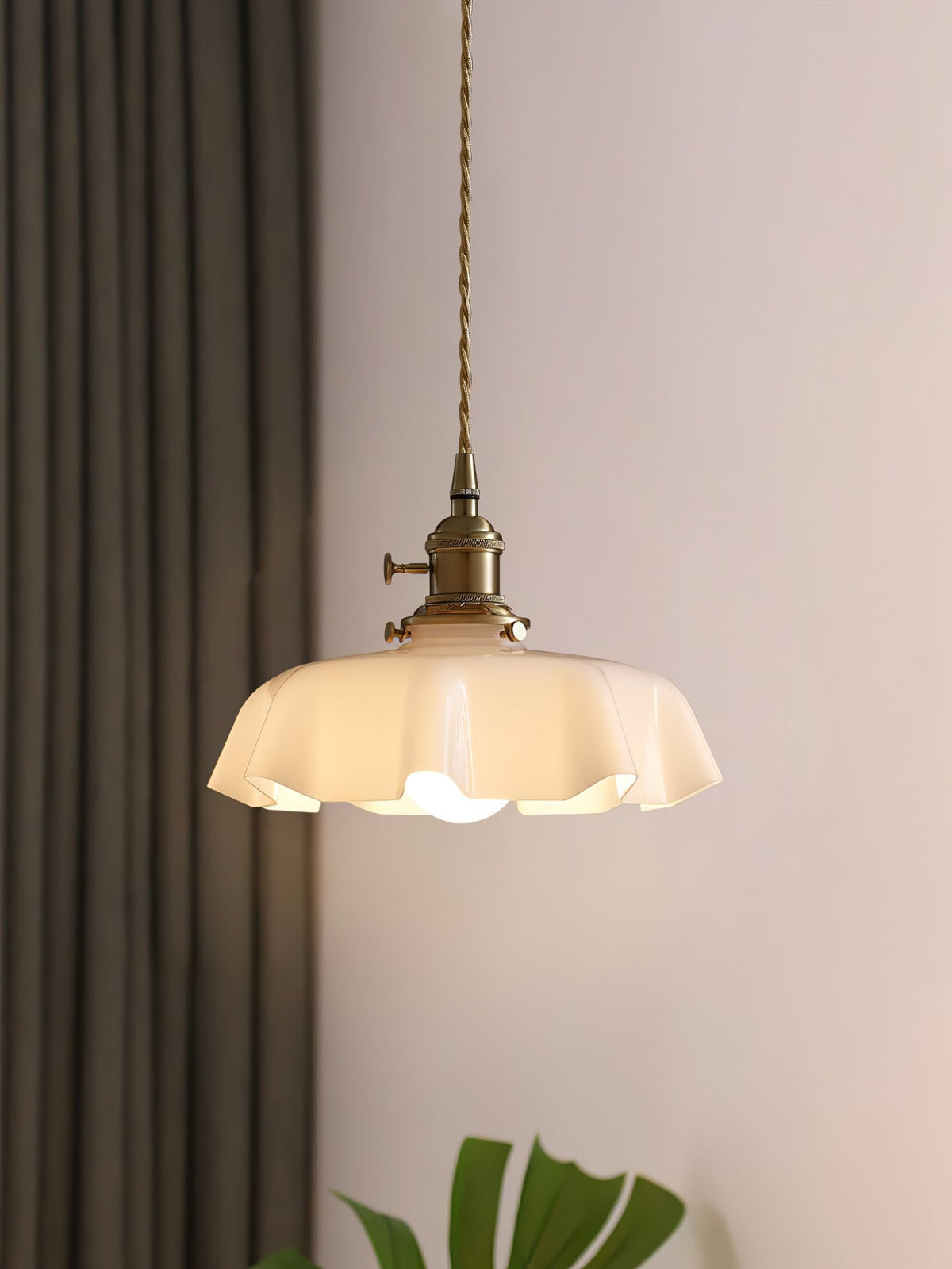 Hyacinth Pleated Glass Pendant Light