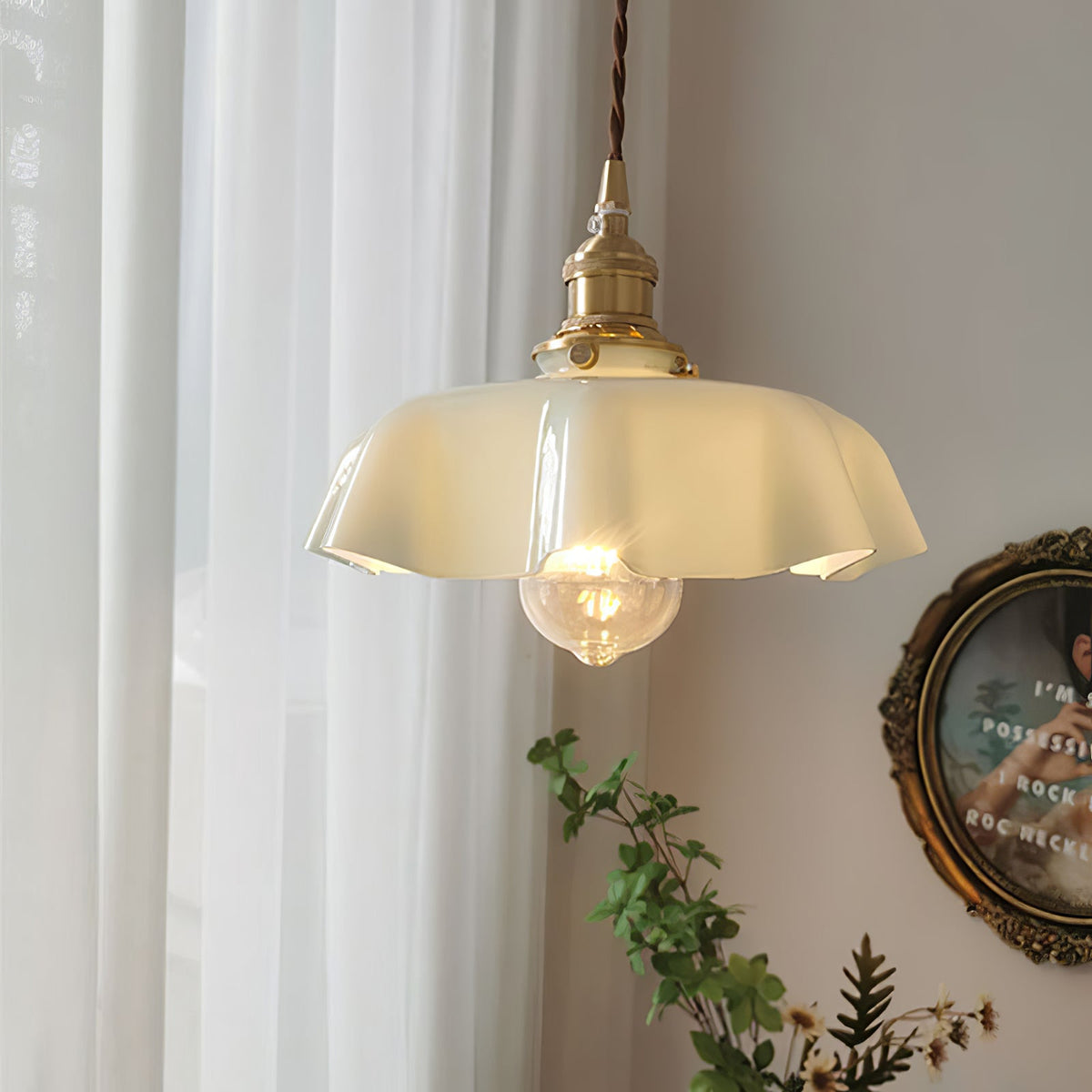 Hyacinth Pleated Glass Pendant Light