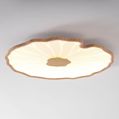 Nymphea Wood Grain LED Flush Mount Ceiling Light