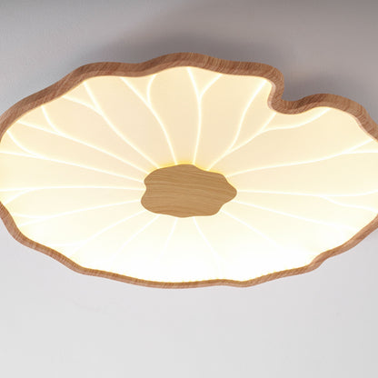 Nymphea Wood Grain LED Flush Mount Ceiling Light