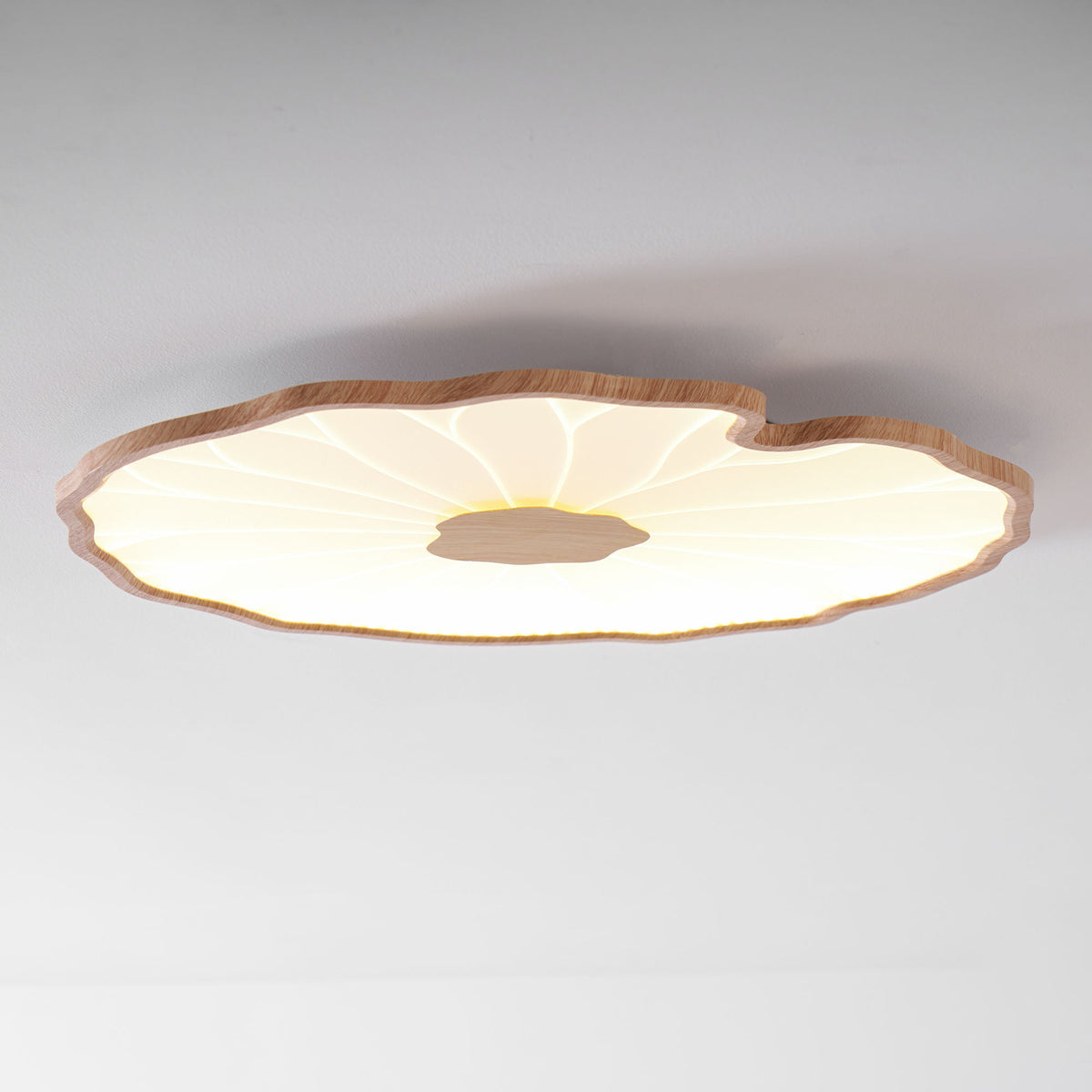 Nymphea Wood Grain LED Flush Mount Ceiling Light