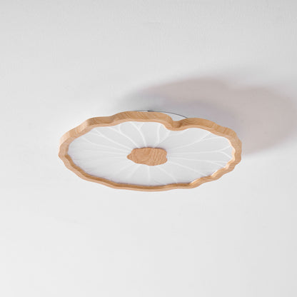 Nymphea Wood Grain LED Flush Mount Ceiling Light
