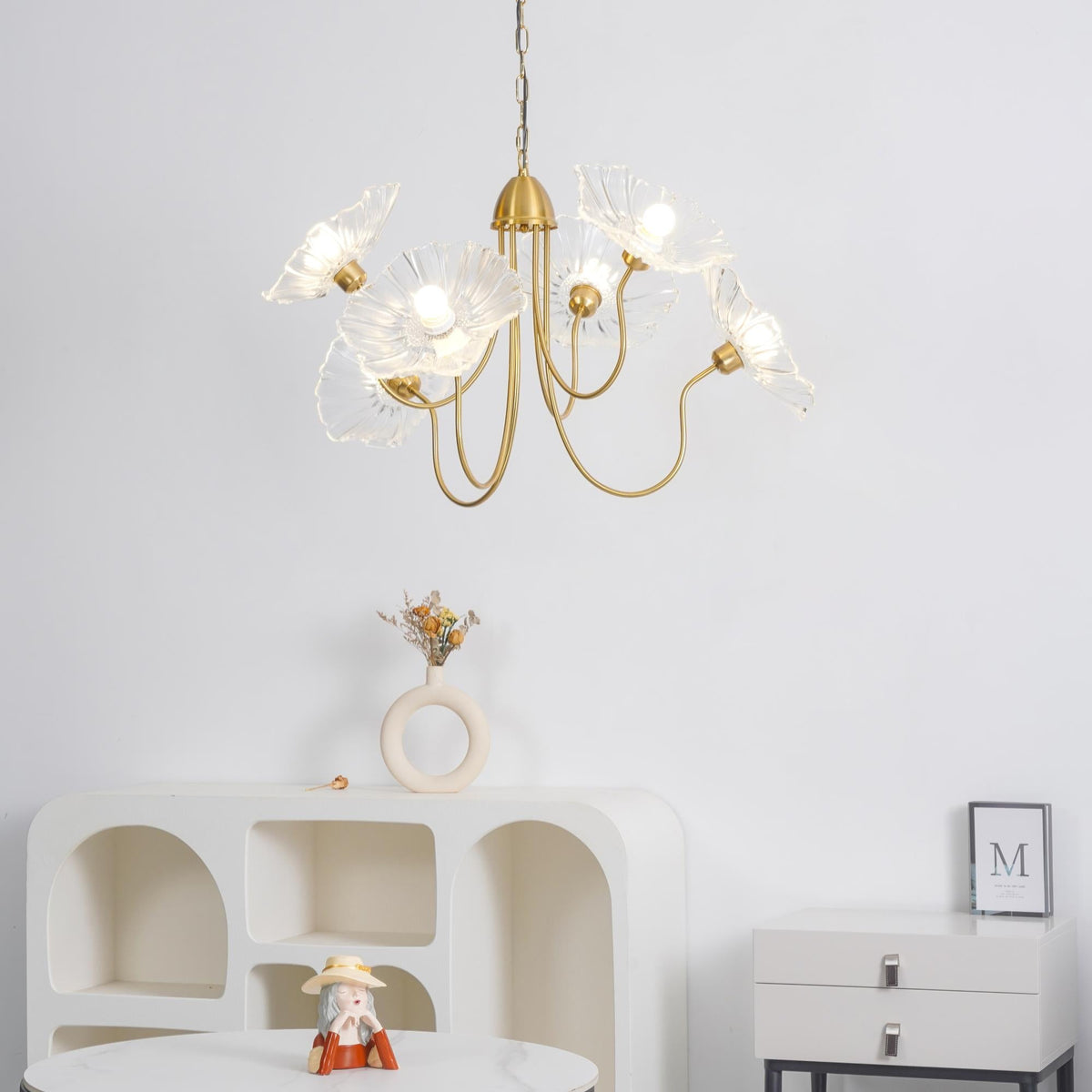 Ulani Lotus Leaf Glass Chandelier