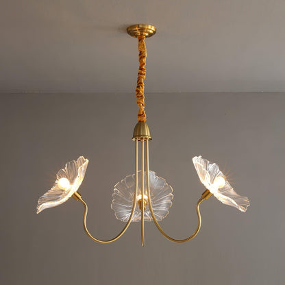 Ulani Lotus Leaf Glass Chandelier