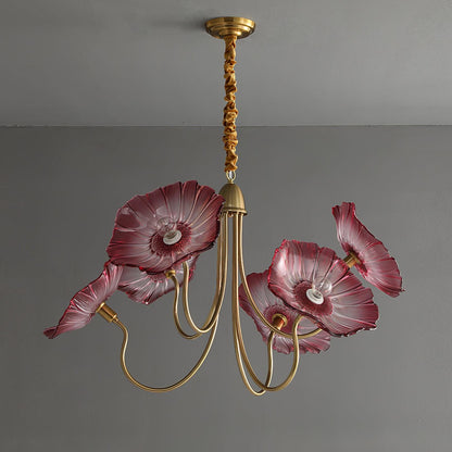 Ulani Lotus Leaf Glass Chandelier