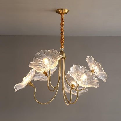 Ulani Lotus Leaf Glass Chandelier