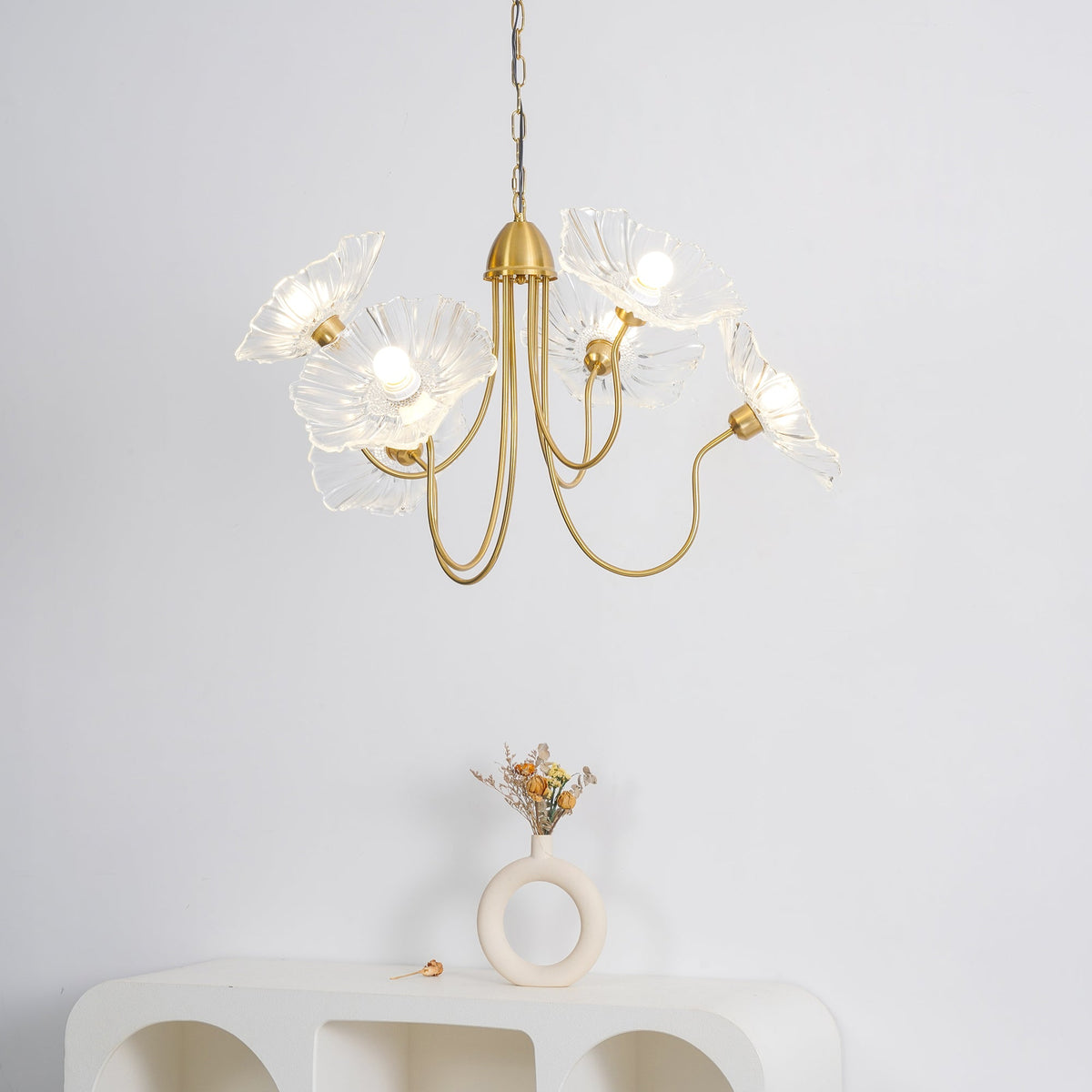 Ulani Lotus Leaf Glass Chandelier