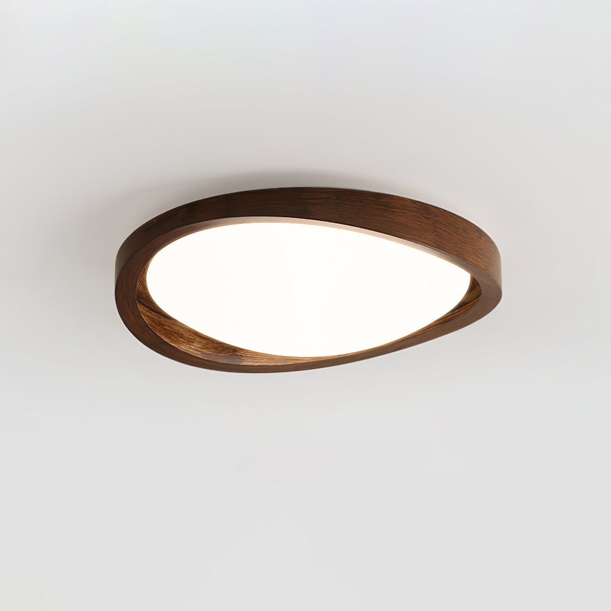 Noyer Walnut Curved Edge LED Flush Mount Ceiling Light