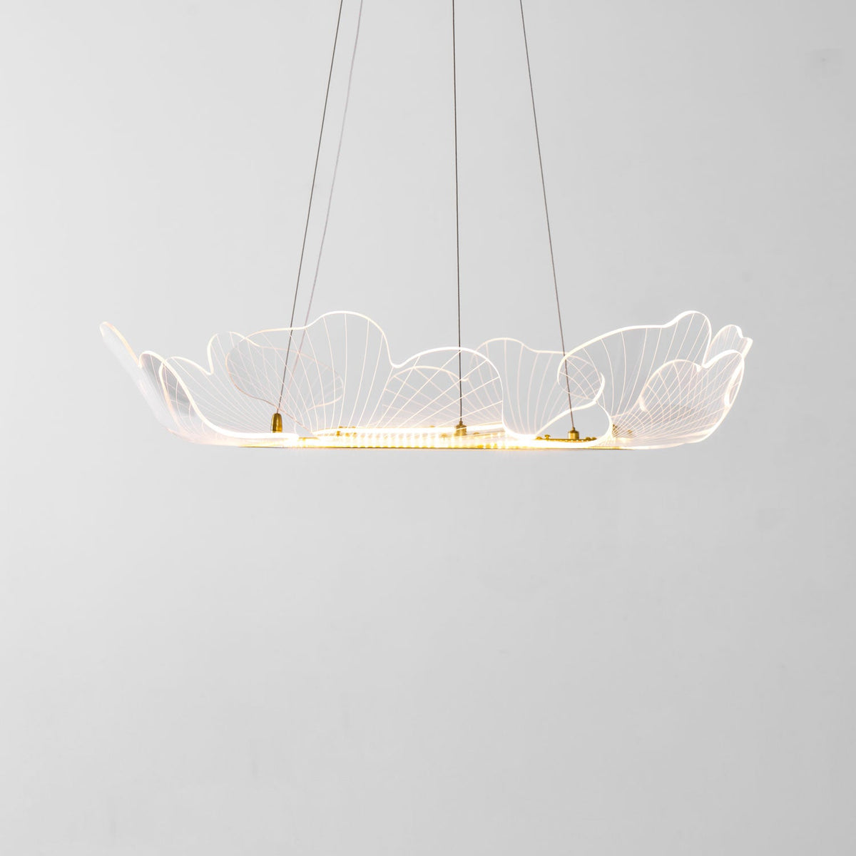 Undine Gold Leaf LED Chandelier