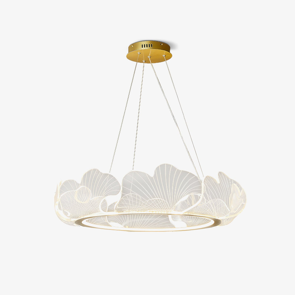 Undine Gold Leaf LED Chandelier