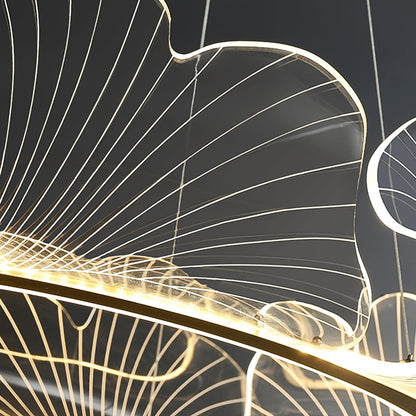 Undine Gold Leaf LED Chandelier