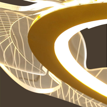 Undine Gold Leaf LED Chandelier