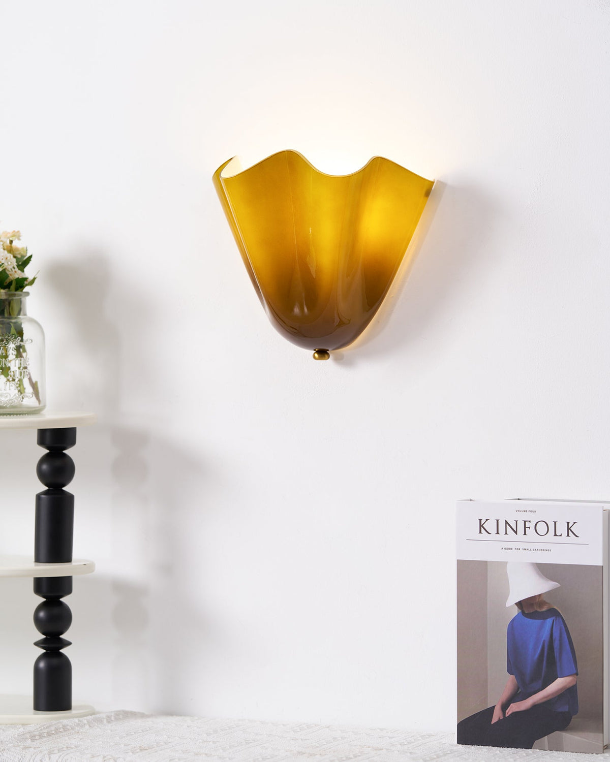 Petalia Organic Petal Glass Wall Sconce Light