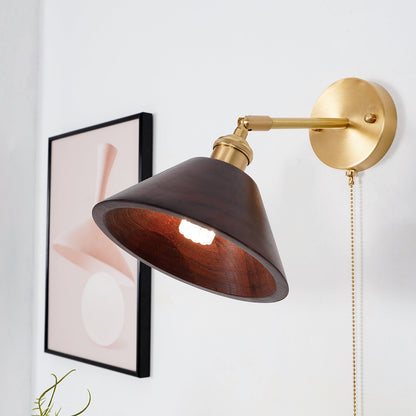 Elm Walnut Wood Wall Sconce