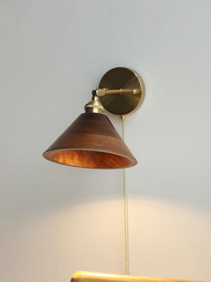 Elm Walnut Wood Wall Sconce