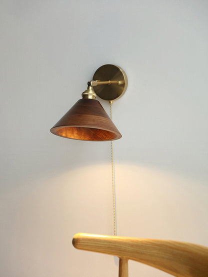 Elm Walnut Wood Wall Sconce