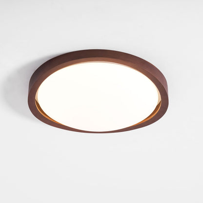 Noyer Walnut Curved Edge LED Flush Mount Ceiling Light