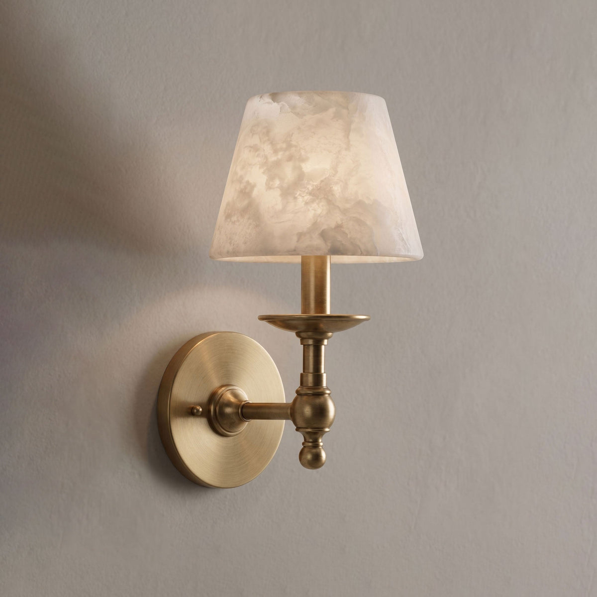 Agathe Alabaster Candlestick Wall Sconce