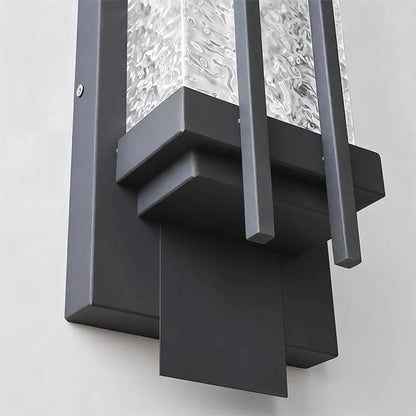 Kervel Linear Black Steel Outdoor Wall Light