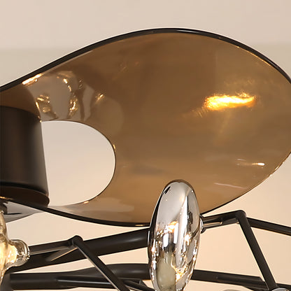 Belisa Amber Glass Ceiling Fan with Light