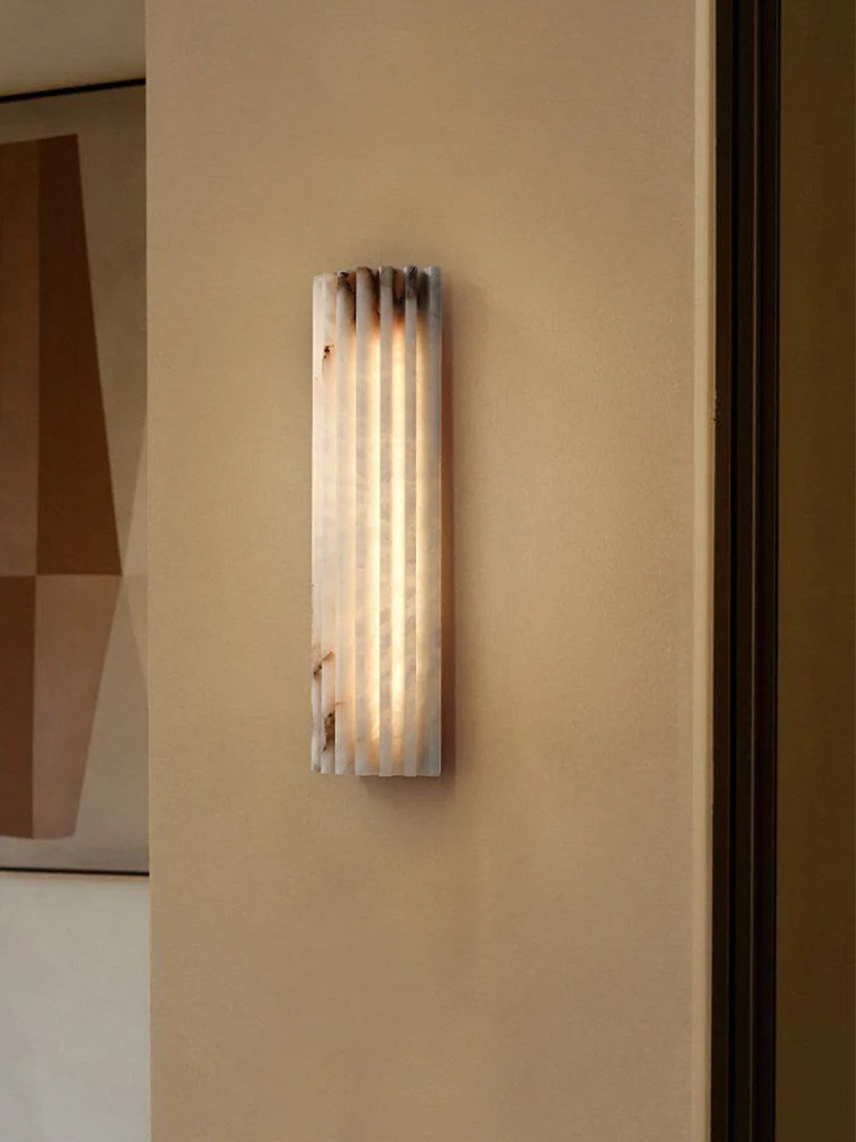 Vianney Ribbed Alabaster LED Wall Sconce