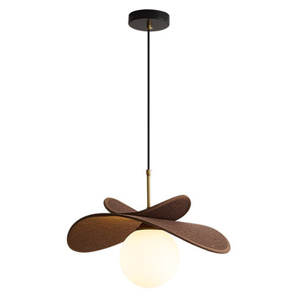 Palmera Raffia Petal Glass Globe Pendant Light