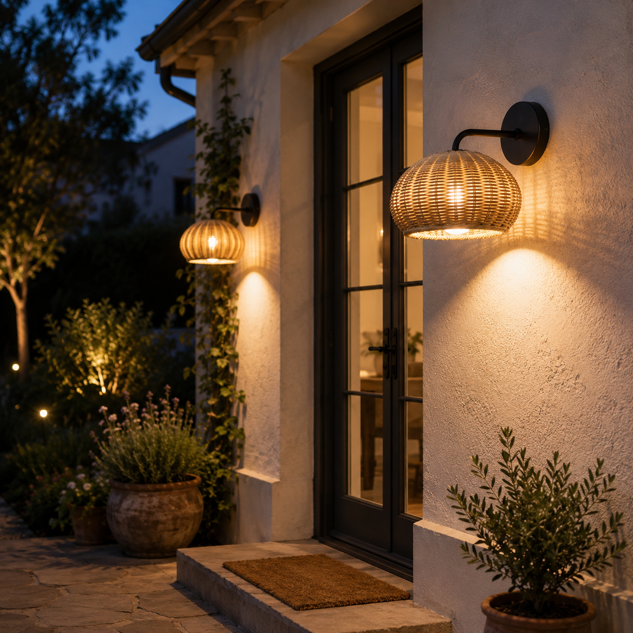 Rowan Rattan Outdoor Wall Sconce